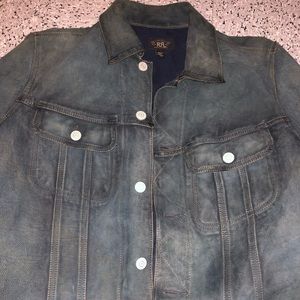 Ralph lauren collection rrl leather “jean jacket”